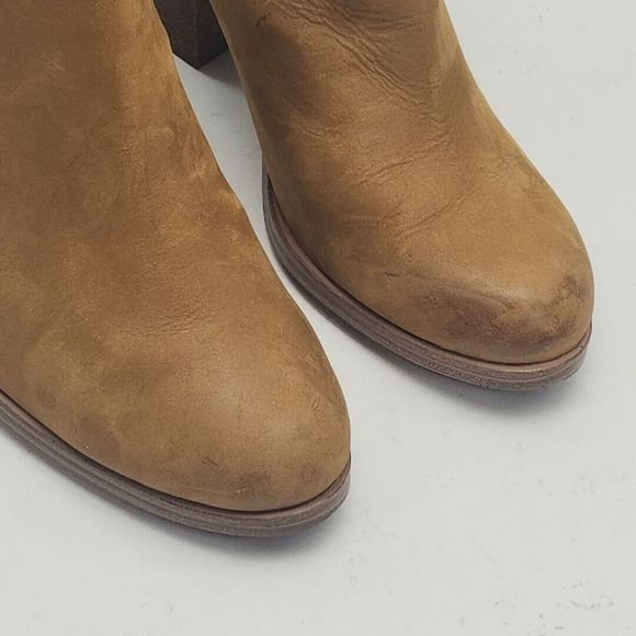 Vince Camuto Ankle Boots Brown Suede Women's 10 High 3.5" Wooden Heel Bootie - Picture 8 of 16